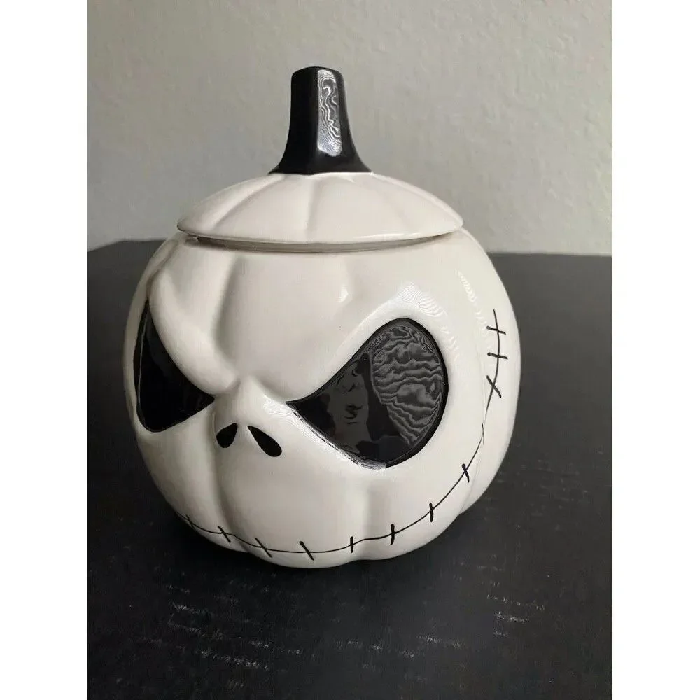 Disney The Nightmare Before‎ Christmas Jack Skellington White Pumpkin Cookie Jar